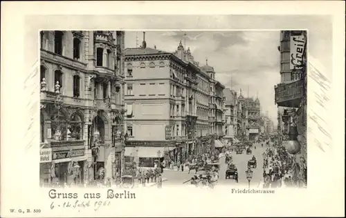 Ak Berlin Mitte, Friedrichstraße, Kaiser Hotel, Greif, Hotel Stadt Gotha, Inh. G. Baum