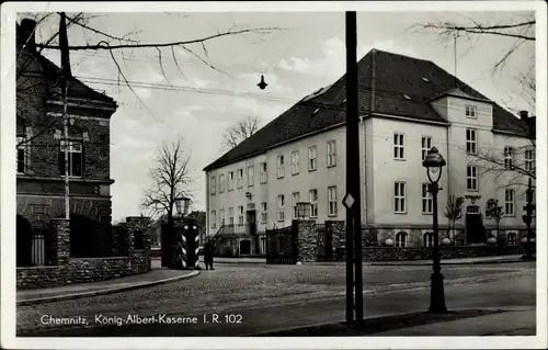 Ak Chemnitz in Sachsen, König Albert Kaserne I. R. 102