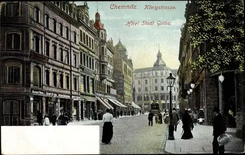 Ak Chemnitz in Sachsen, Hotel Stadt Gotha, Königstraße