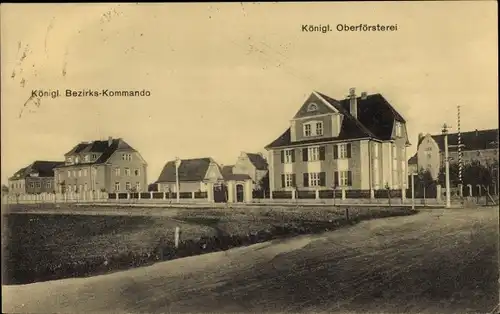 Ak Lutherstadt Eisleben, Königl. Bezirks-Kommando, Königl, Oberförsterei