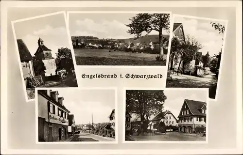 Ak Engelsbrand im Schwarzwald, Panorama, Teilansichten, Gasthaus