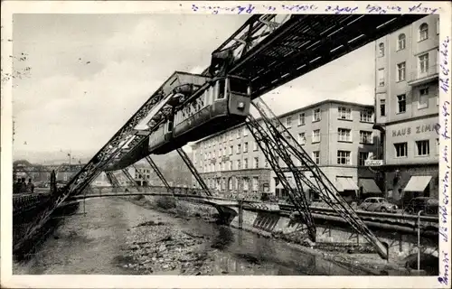 Ak Elberfeld Wuppertal, Schwebebahn an der Schloßbleiche