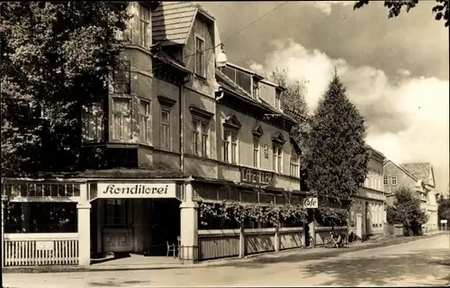 Ak Georgenthal in Thüringen, Bahnhofstraße, Konditorei Café Adler