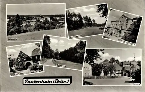 Ak Tautenhain in Thüringen, HOG Kulturhaus, Goldgrund, Fachwerkhaus, Himmelsgrund, Eichberg