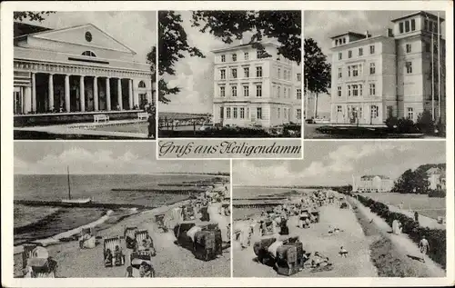 Ak Seebad Heiligendamm Bad Doberan, Strand, Strandkörbe, Kurhaus