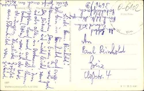 Ak Römhild in Thüringen, Marktplatz