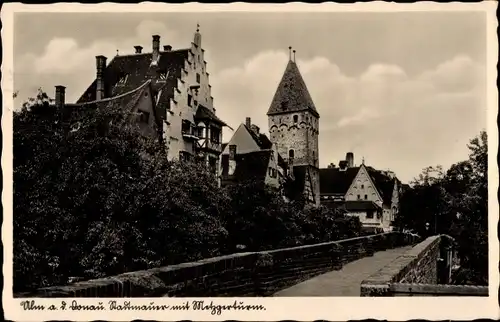 Ak Ulm an der Donau, Stadtmauer mit Metzgerturm
