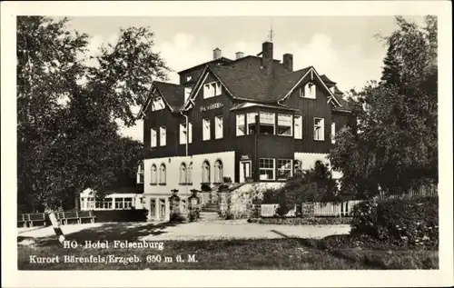 Ak Bärenfels Altenberg im Erzgebirge, HO-Hotel Felsenburg