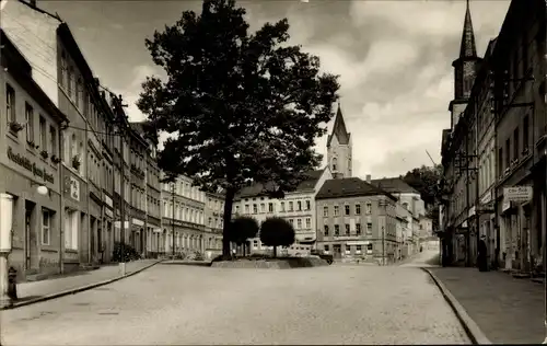 Ak Bad Lobenstein in Thüringen, Marktplatz, Schuhwaren Otto Fröb, Kirchturm