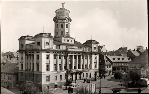 Ak Zeulenroda in Thüringen, Karl Marx Platz mit Rathaus