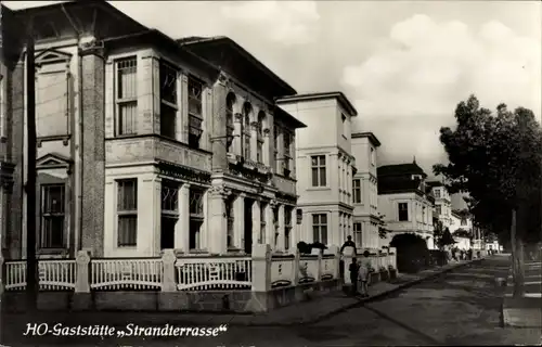 Ak Ostseebad Ahlbeck Usedom, HO Gaststätte Strandterrasse, Dünenstr