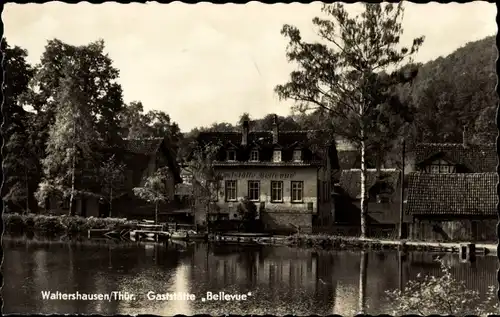 Ak Waltershausen in Thüringen, Gaststätte Bellevue