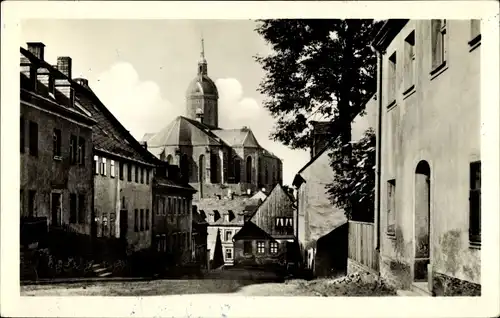 Ak Annaberg Buchholz Erzgebirge, St. Annenkirche und die Farbegasse