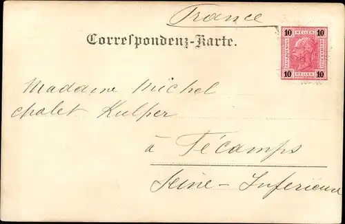 Ak Österreich, Ort vor Gebirgspanorama