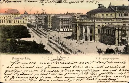 Ak Wien 1 Innere Stadt, Franzens-Ring, K.k. Hof-Burgtheater