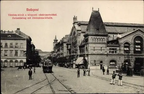 Ak Budapest Ungarn, Zollamtsring, Zentralmarkthalle