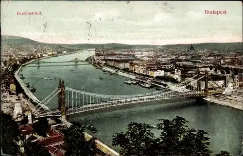 Ak Budapest Ungarn, Elisabeth Brücke