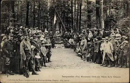 Ak Vosges, Einweihung eines Monuments eleve aux Heros de la Chipote