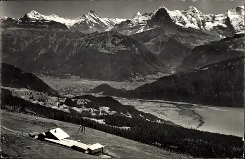 Ak Beatenberg Kanton Bern, Berghaus Niederhorn, Wetterhorn, Schreckhorn, Eiger, Mönch