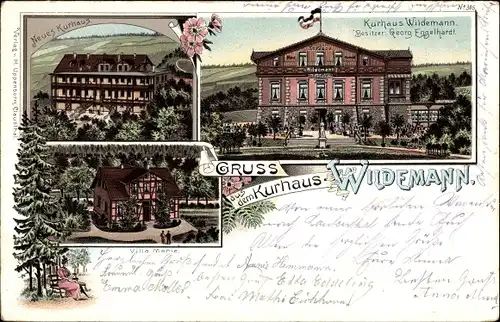 Litho Wildemann Clausthal Zellerfeld im Oberharz, Kurhaus, Villa Marie