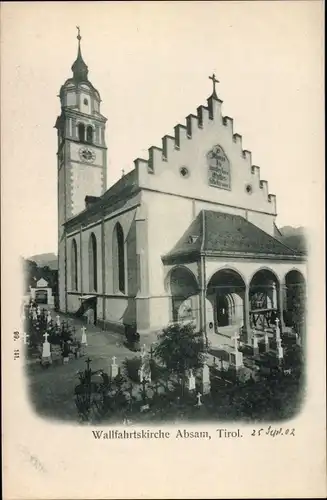 Ak Absam in Tirol, Wallfahrtskirche, Friedhof