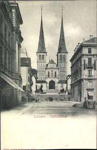 Ak Luzern Stadt Schweiz, Blick zur Hofkirche