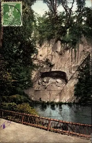 Ak Luzern Stadt Schweiz, Löwendenkmal
