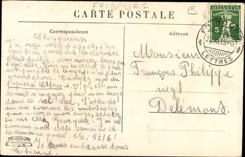 Ak Freiburg Freiburg Stadt Schweiz