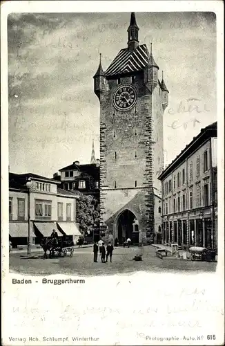 Ak Baden Kanton Aargau Schweiz, Partie am Bruggerturm