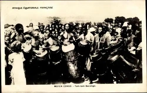 Ak Bacongo Brazzaville Französisch-Kongo, Tam-tam