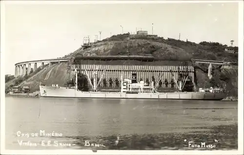 Ak Brasilien, Ortsansicht mit Schiff