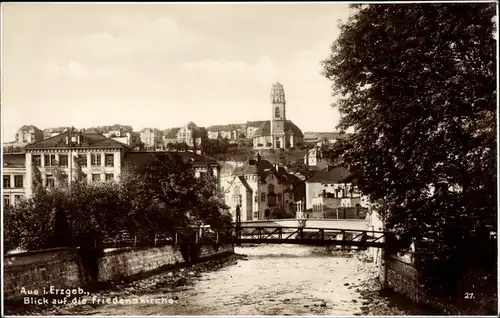 Ak Aue im Erzgebirge Sachsen, Blick auf die Friedenskirche