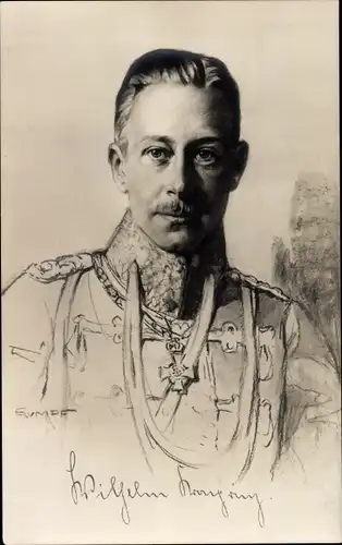 Künstler Ak Rumpf, Kronprinz Wilhelm von Preußen, Portrait in Uniform