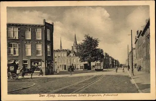 Ak Den Haag Südholland, Scheepersstraat, Schalk Burgerplein, Fisherstraat