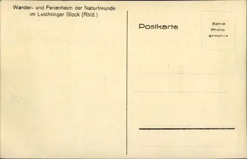 Ak Leichlingen im Rheinland, Leichlinger Block, Wander- und Ferienheim der Naturfreunde