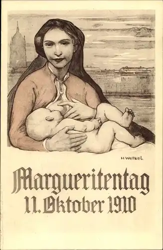 Künstler Ak Weizel, H., Margueritentag 1910, Gesunde Kinder, starkes Volk