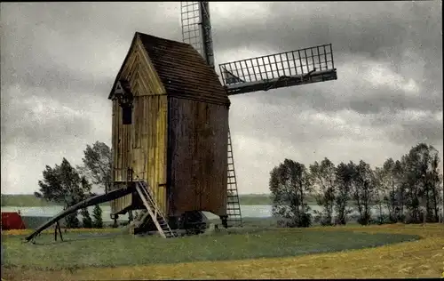 Ak Nenke & Ostermaier Nr 1327, Niederdeutsche Landschaft, Windmühle