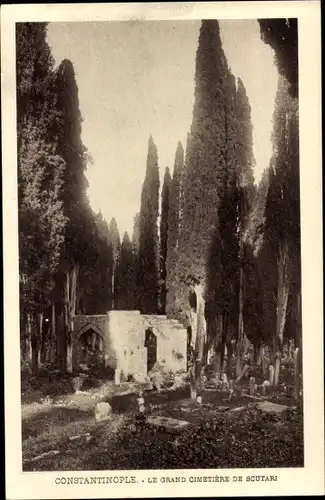 Ak Konstantinopel Istanbul Türkei, Le Grand Cimetière de Scutari