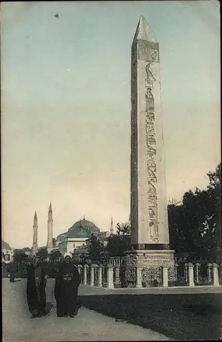 Ak Konstantinopel Istanbul Türkei, L'Obelisque de Theodose, Moschee