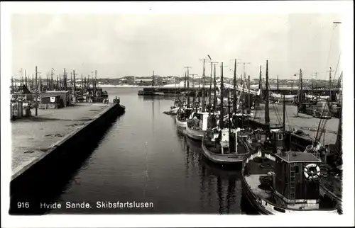 Ak Hvide Sande Ringkøbing Ringköbing Skjern Dänemark, Skibsfartslusen