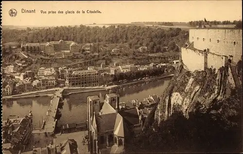 Ak Dinant Wallonien Namur, Vue prise des glacis de la Citadelle