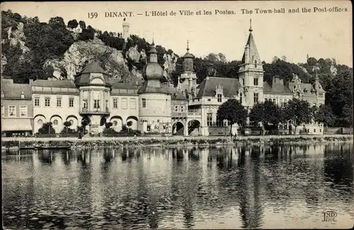 Ak Dinant Wallonien Namur, L&#39;Hotel de Ville et les Postes