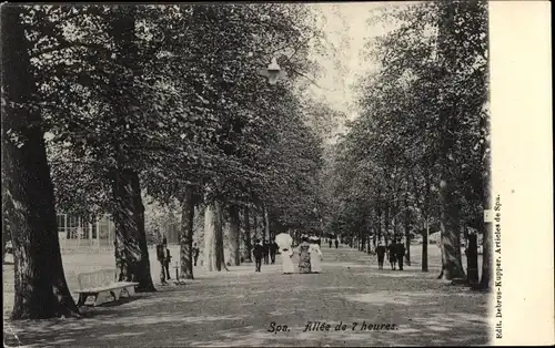 Ak Spa Wallonie Lüttich, Allée de 7 heures