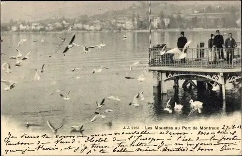 Ak Montreux Kanton Waadt Schweiz, Les Mouettes au Pont