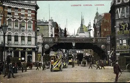 Ak London City England, Ludgate-Circus