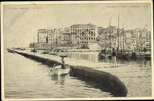 Ak Korfu Griechenland, Entree du Port, Hafenpartie
