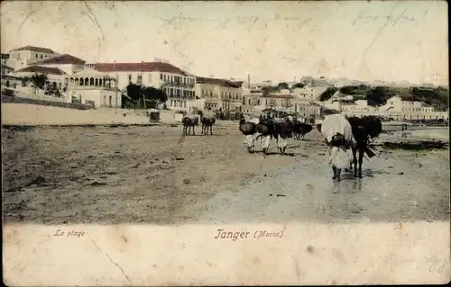 Ak Tanger Marokko, Partie am Strand