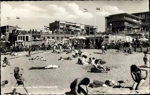 Ak Zandvoort aan Zee Nordholland Niederlande, Strandpartie