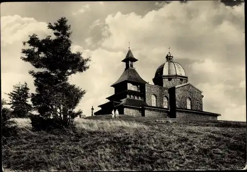 Ak Lysá hora Kahlberg Beskydy Beskiden Mährisch Schlesien, Kirche