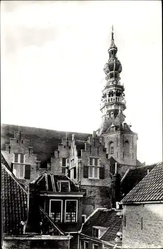 Ak Zierikzee Zeeland, Teilansicht vom Rathaus